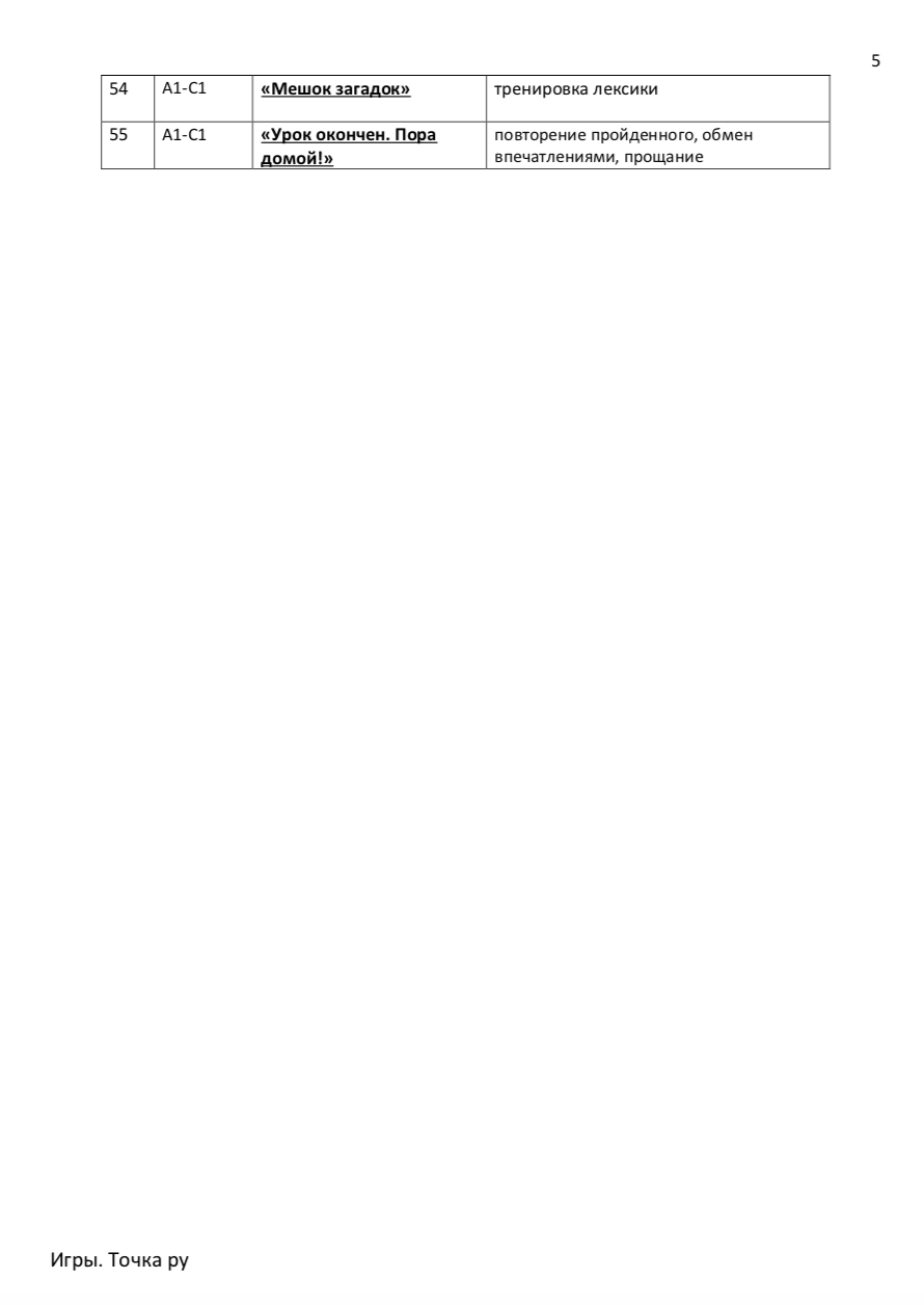 55 Games A1-C1 for Russian Language Lessons (PDF)